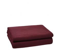 Soft-Fleece-Decke - Polarfleece-Decke mit HÃ¤kelstich - flauschige Kuscheldecke - 160x200 cm - 390 wine - von zoeppritz since 1828