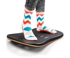 Stehpult Anti-Müdigkeitsmatte - FEZIBO Holz Wackelbrett Balance Board Stabilitätswippe mit ergonomischem Design Komfort Bodenmatte 20Wx14D Obsidian Black