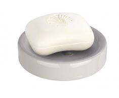 Wenko Seifenablage Polaris Pastel Seifenschale, Keramik, Ø 11 x 2, 5 cm, hellgrau