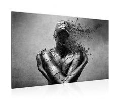 Bild Abstrakt Mensch Wandbild Vlies - Leinwand Bilder XXL Format Wandbilder Wohnzimmer Wohnung Deko Kunstdrucke Grau 1 Teilig - MADE IN GERMANY - Fertig zum Aufhängen 612314c