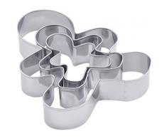 Dr. Oetker Plätzchen-Ausstecher Set Lebkuchenmann , Gingerbread Man Ausstechformen aus Edelstahl, Ausstecher für Kekse und Fondant in unterschiedlichen Größen, Menge: 1 x 3er Set