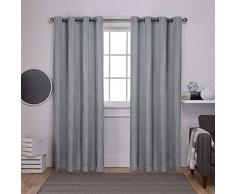 Exclusive Home Verdunkelungsvorhang Carling, isolierender, verdunkelnder Webvorhang mit Ösen, Korbgeflecht-Textur, 1 Paar, Polyester, Aqua, 52x96