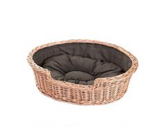 e-wicker24 502-80 BrÄ z Hundekorb aus Weide, Korb, honiggelb, 80 x 60 x 26 cm