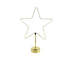 Best Season LED Tischdekoration, Combi Herz/Stern, 2 x 30 ww L, Plastik, Gold, 10 x 37 x 50 cm, 2 Einheiten