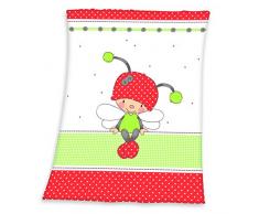 Herding Fynn Babydecke, Käferchen Luis Motiv, 75 x 100 cm, Microfaserflausch, Mehrfarbig