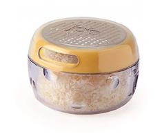 Joie Käse-Reibe mit Streuöffnung, Edelstahl, Gelb/Transparent/Silber, 8.9 x 7.6 x 12.7 cm