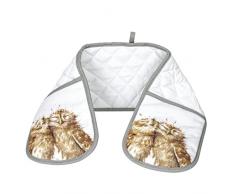 Portmeirion Home & Gifts Wrendale Doppelter Ofenhandschuh, Eulenmotiv, Baumwolle, merhfarbig, 88 x 18 x 1 cm