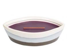 Woodwick Feige Dekorative Duftkerze im Keramikgefäß 385.6 g, Keramik, Violett/Weiß/Blau, 11.8 x 8 x 6.8 cm