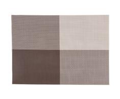 Levivo Platzset aus pflegeleichtem Gewebe, 4er-Set, Karo-Muster, taupe