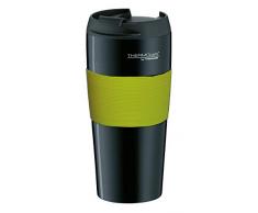 ThermoCafé by THERMOS 4056.277.040 Coffee To Go Thermobecher ThermoPro, Edelstahl Schwarz Lime 0,4 l, BPA-Free