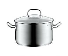 WMF Profima Kochtopf, hoch 24cm, Glasdeckel, Fleischtopf 5,7l Cromargan Edelstahl poliert, Topf Induktion, unbeschichtet