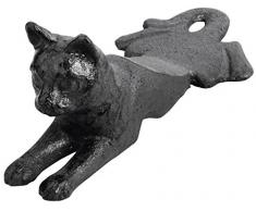 Esschert Design Türstopper, Türpuffer Motiv Katze aus Gusseisen, ca. 17 cm x 8 cm x 6,8 cm