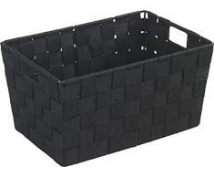 WENKO 19878100 Aufbewahrungskorb Adria S Schwarz - Badkorb, Polypropylen, 30 x 15 x 20 cm