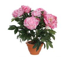 MICA Decorations Pfingstrose IN Campana Topf, Polyester, rosa, 45 x 45 x 50 cm, 2-Einheiten