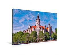 Premium Textil-Leinwand 90 x 60 cm Quer-Format Leipzig Neues Rathaus | Wandbild, HD-Bild auf Keilrahmen, Fertigbild auf hochwertigem Vlies, Leinwanddruck von Peter Roder