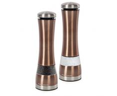 Elektronische Salz- und Pfeffermühle von Morphy, Edelstahl, Kupfer, 6.5 x 6.5 x 22 cm