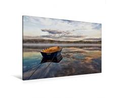 Premium Textil-Leinwand 120 x 80 cm Quer-Format Morgenstimmung am SannesjÃ¶n/VÃ¤stra GÃ¶talands lÃ¤n | Wandbild, HD-Bild auf Keilrahmen, Fertigbild auf hochwertigem Vlies, Leinwanddruck von Manuela Falke