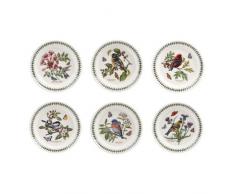 Portmeirion Botanic Garden Birds Salatteller, 20,3 cm, verschiedene Farben, 6 Stück