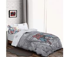 Marvel Bettwäsche-Set für Einzelbett, Baumwolle, Grau