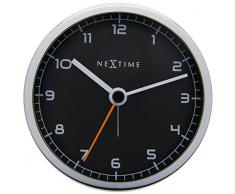 NeXtime Wecker COMPANY ALARM, lautlos, schwarz/metallic, Ã¸ 9 cm