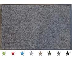 oKu-Tex Fußmatte | Schmutzfangmatte | Eco-Clean| Grau | Recycling-Gummi | für innen | Eingangsbereich / Haustür / Treppenhaus / Flur | rutschfest | 60x120 cm