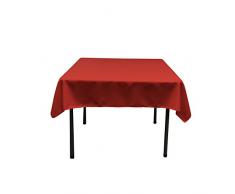 LA Linen Quadratische Tischdecke aus Polyester/Popeline, Polyester, rot, 132 x 132 x 0.04 cm