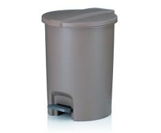 Kela 23123 Kosmetikeimer, 6,5 l, 28,5 cm Höhe, Kunststoff, Treteimer Marta, Taupe
