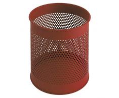 V-Part Papierkorb aus Metall perforiert 15 Liter, rot
