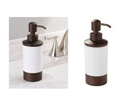 iDesign Formbu Seifenspender im natürlichen Look, weiß/braun, bambus/kunststoff
