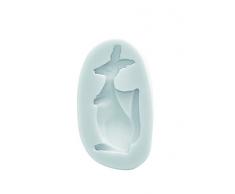 Silikomart 71.229.00.0096 Backform für Kuchen SLK129 Känguru, Silikon, Weiß