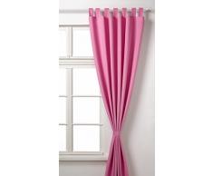 Vorhang Blickdicht Matte unifarbene Gardine mit Schlaufen. Aus edlem Microsatin Micofaser-Gewebe. 175x140, Pink, 20400