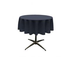 La Leinen Polyester Popeline Tischdecke rund, Polyester, Navy, 147,32 cm