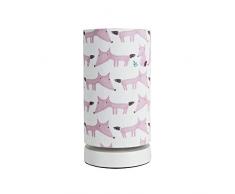 Pauleen 48037 Cute Fox Tischleuchte max. 20W Tischlampe für E27 Lampen Kinderzimmerlampe Creme Rosa Fuchs Metall/Stoff ohne Leuchtmittel, Weiß,Pink