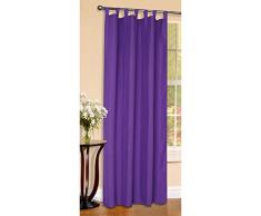 Vorhang Blickdicht Matte unifarbene Gardine mit Schlaufen. Aus edlem Microsatin Micofaser-Gewebe. 225x140, Lila, 20400