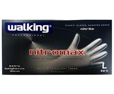 Walking NITROMAX Extra Lange Handschuhe Schwarz x 50 Stück L Garten, Mehrfarbig, Einheitsgröße