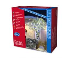 Konstsmide 3613-200 Micro LED Lichterkette / für Außen (IP44) / 24V Außentrafo / 200 kalt weiße Dioden / schwarzes Kabel