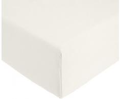 AmazonBasics Everyday Spannbetttuch aus 100%, Baumwolle, 135 x 190 x 30 cm - Elfenbein
