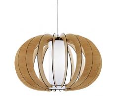 EGLO Hängeleuchte Ø 50 cm, Stahl, E27, Ahorn/weiß/nickel-matt, 50 x 50 x 150 cm