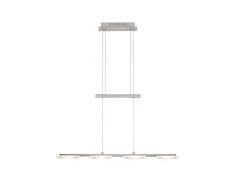 LED Pendelleuchte, Pendellampe, Hängelampe, 4 x LED Modul, 4,5 Watt, 400 Lumen, höhenverstellbar, matt-nickel