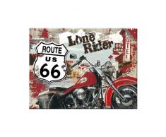 Nostalgic-Art 14263 US Highways - Route 66 Lone Rider, Magnet 8x6 cm