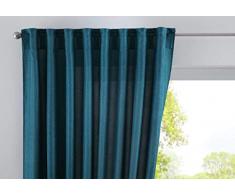 Vorhang Verdeckte Schlaufen Cationic »JENA« HxB 225x140 cm Smaragd Grün Blickdicht Leinen Optik Gardine Meliert Gardinenband mit Raffhalter, 2019037