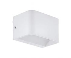 EGLO LED Wandlampe Sania 4, 1 flammige Wandleuchte Modern, Minimalismus, Wandstrahler innen aus Aluminium, Wohnzimmerlampe, Flurlampe in weiß , L 13 cm
