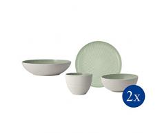 Villeroy & Boch 10-4272-9099 Its My Match Mineral First Love, stilvolles Geschirrset für die Festtafel und den Alltag, Premium Porzellan, grün, weiß, Porcelain