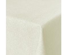 Beschichtete Baumwolle Tischdecke, schmutz- und wasserabweisend, abwaschbar, hellbeige, 180 x 140cm (Größe und Farbe wählbar)