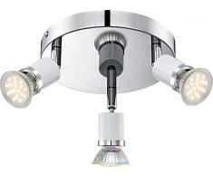 Praktische LED Deckenleuchte chrom, Metall weiß 2,5W - Globo FINA 57996-3