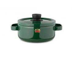 Honeyware 87098 Solid Line Kochtopf aus Emaille, Durchmesser 20 cm, 3,0 Liter, dunkelgrün, für alle Herdarten inklusive Induktion