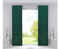 Gardinenbox 2er Set Flächenvorhänge Verdunkelung Schiebegardinen »Milano« Samt Blickdicht Blackout Paneelwägen Beschwerungsstangen Grün HxB 245x60 cm, 203571-2