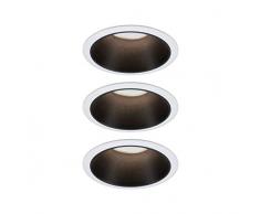 Paulmann 93402 LED Einbauleuchte Cole rund incl. 3x6,5 Watt dimmbar Einbaustrahler Weiß, Schwarz matt Einbaulampe Kunststoff, Alu Zink Deckenspot 2700 K, 19.5 W, 3er-Set