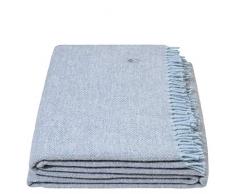 Must Relax-Decke – Wolldecke – hochwertiges Plaid aus reiner Schurwolle mit Fransen – 130x190 cm – 505 powder blue – von ’zoeppritz since 1828’
