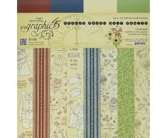 Graphic 45 Penny s Puppe Familie Muster und Feststoffe Pad, Papier, Mehrfarbig, 31,7 x 30,5 x 0,5 cm